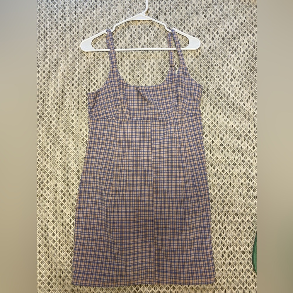 Urban Outfitters Blue and Pink Plaid Mini Dress
